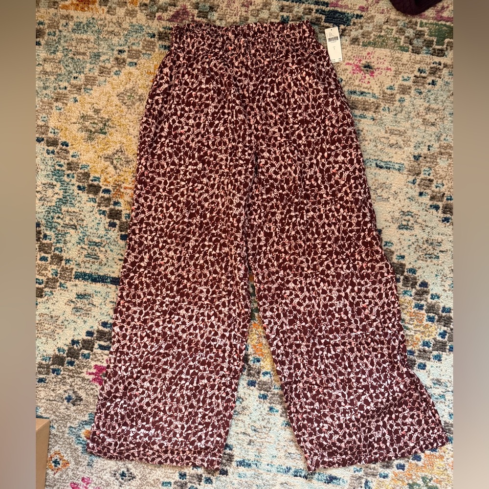 Anthropologie Wide-Leg Printed Pants